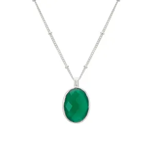 Wandering Soul Green Onyx Pendant Necklace | Sterling Silver