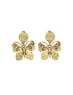 YSL Vintage Gold Butterfly Earrings