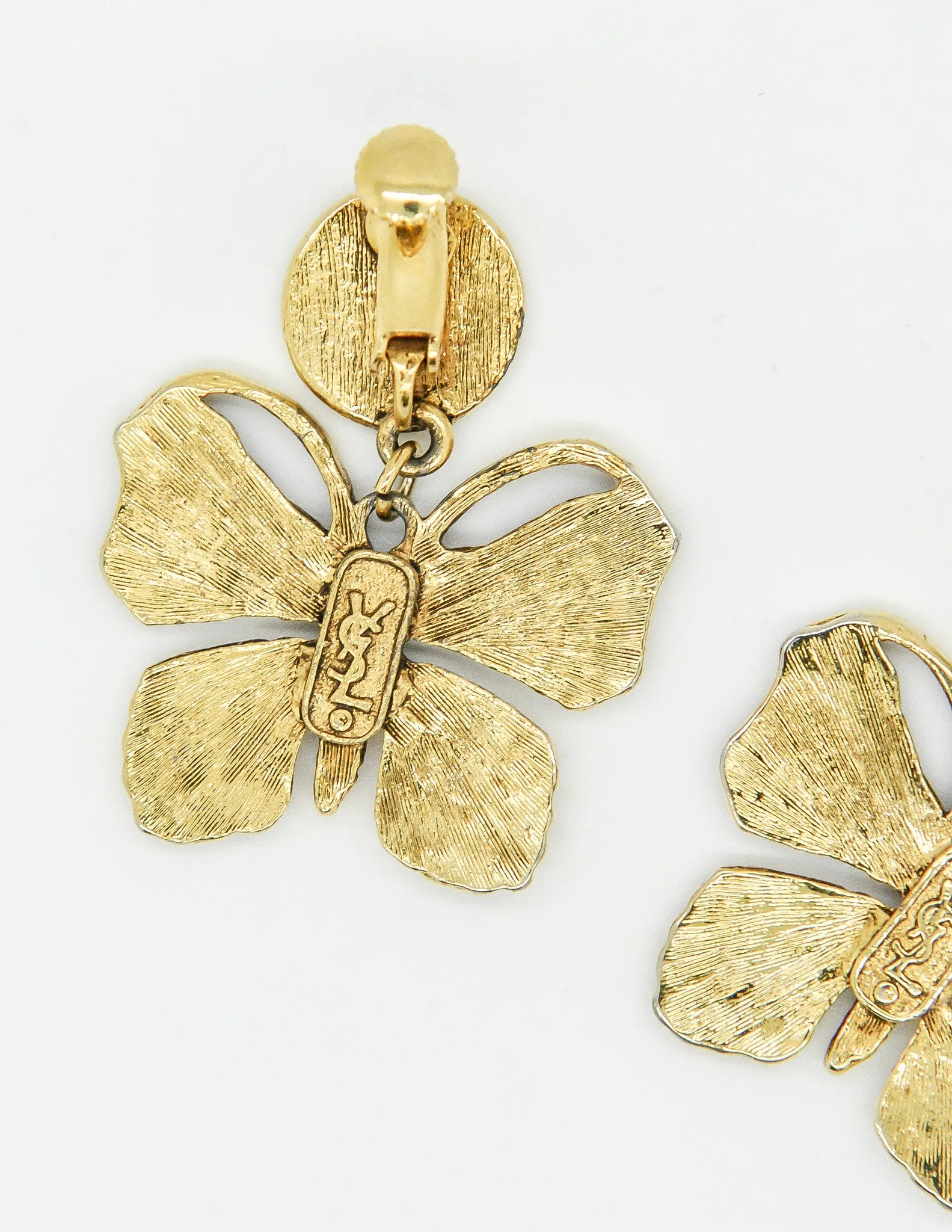 YSL Vintage Gold Butterfly Earrings