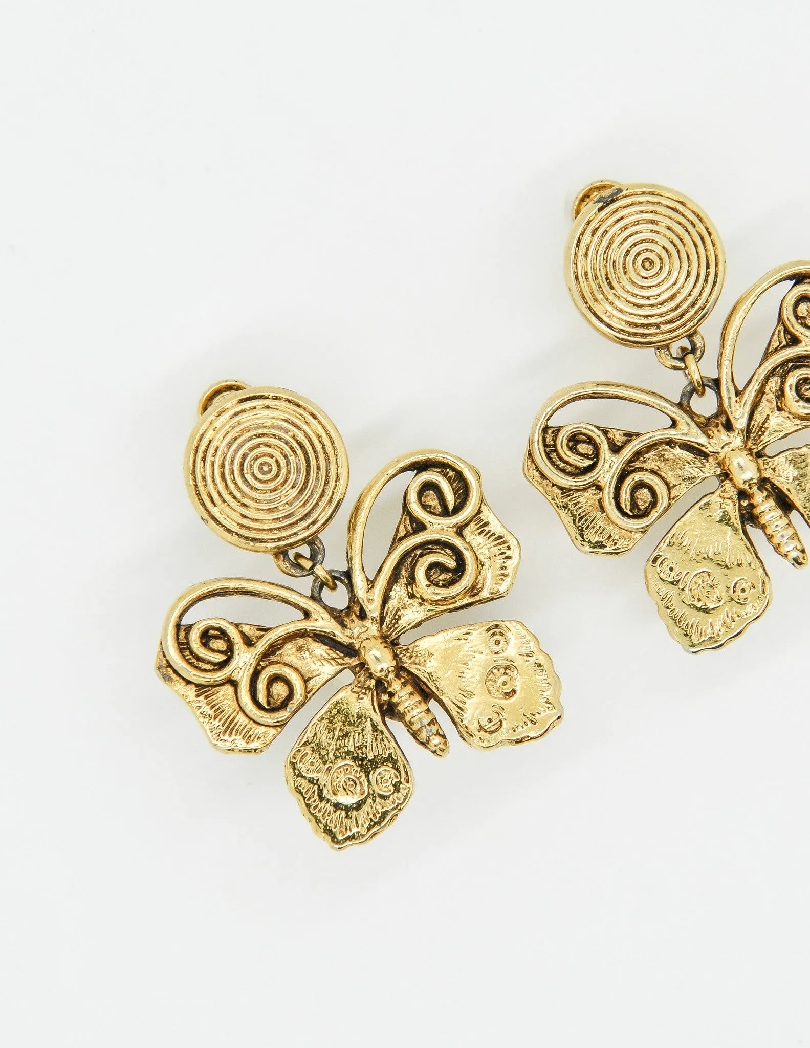 YSL Vintage Gold Butterfly Earrings