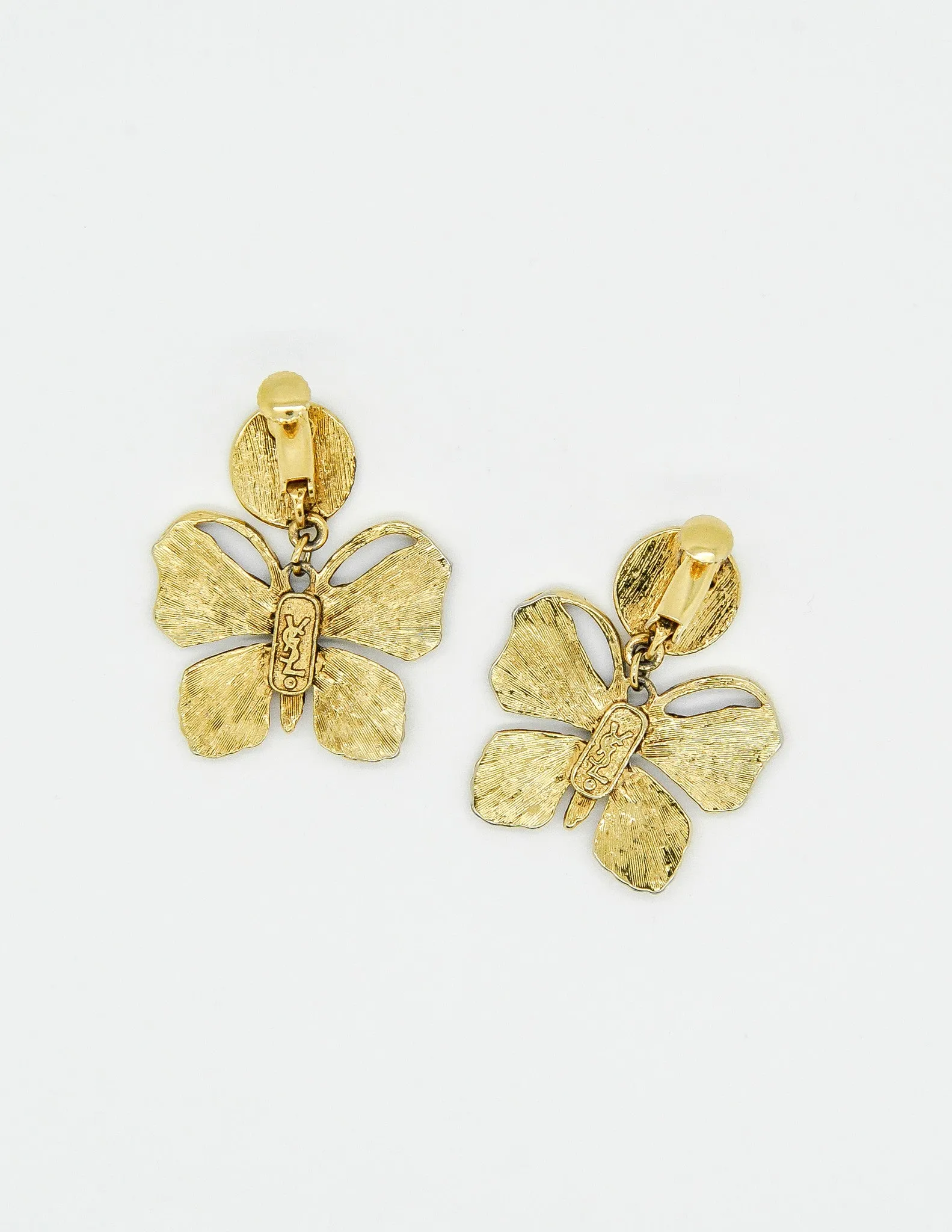 YSL Vintage Gold Butterfly Earrings