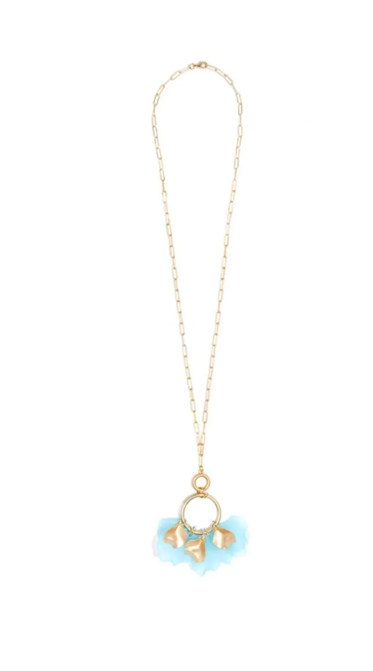 Zenzii Sheer Petals Gold Pendant Necklace