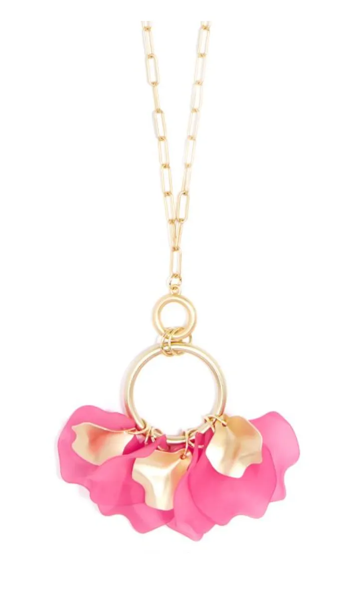 Zenzii Sheer Petals Gold Pendant Necklace