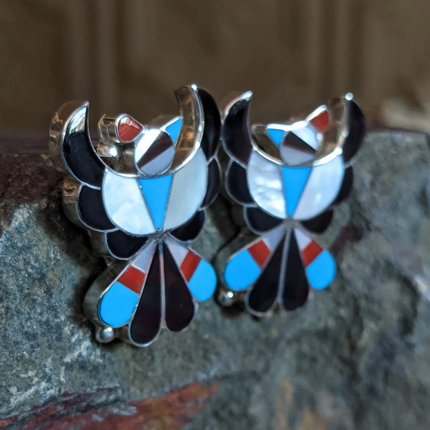 Zuni Thunderbird Earrings by Beon Wallace SWSG-ERN-0033