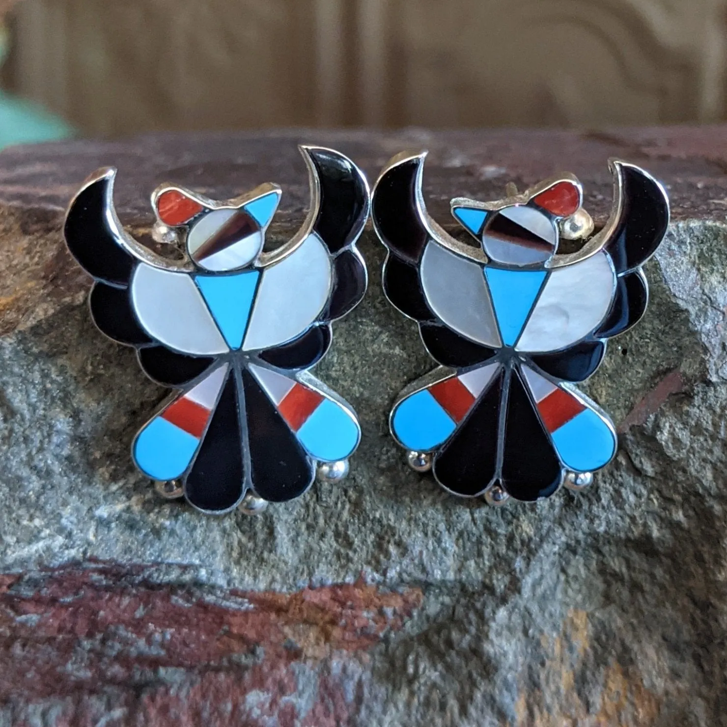 Zuni Thunderbird Earrings by Beon Wallace SWSG-ERN-0033